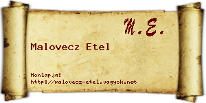 Malovecz Etel névjegykártya